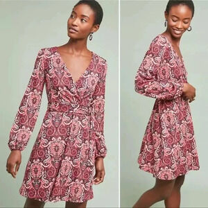 Anthropologie Maeve Paisley Belted Dress